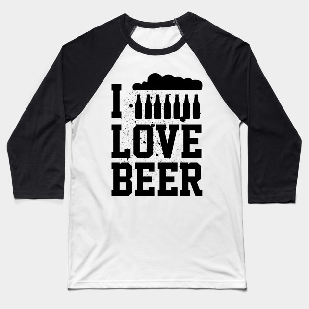 I Love Beer Baseball T-Shirt by MZeeDesigns
